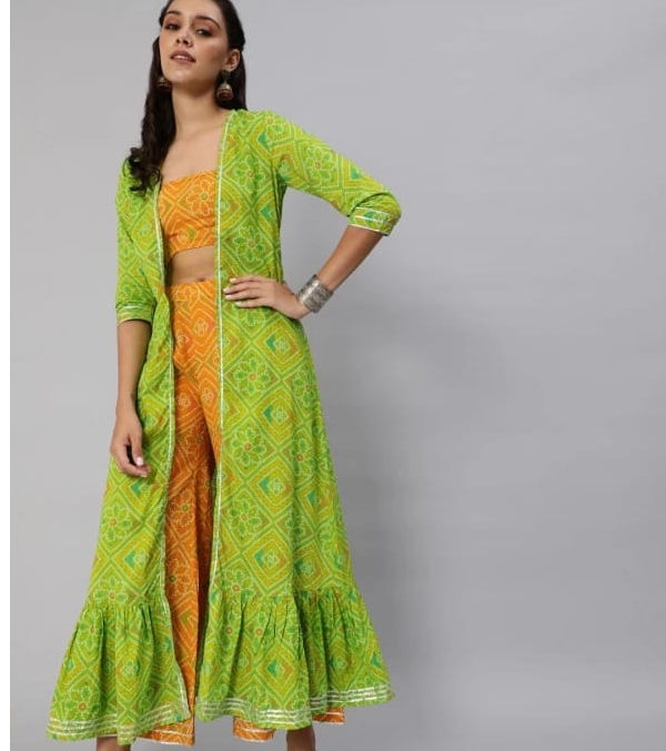 Aks Women Ethnic Jacket, Top and Palazzo Set - Buy Aks Women Ethnic Jacket, Top and Palazzo Set Online at Best Prices in India | Flipkart.com