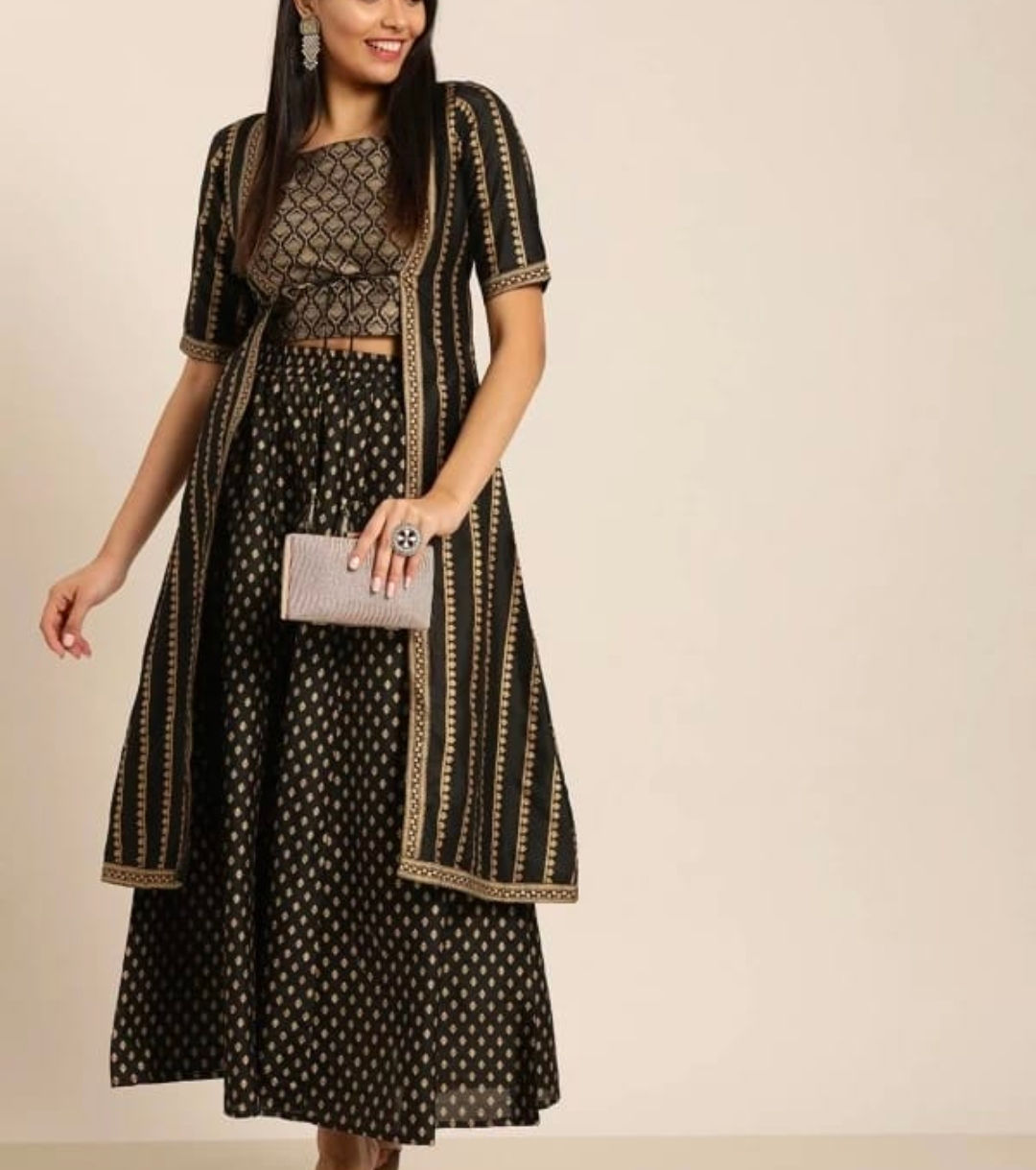 Dharma Fashion Women Ethnic Jacket, Top and Skirt Set - Buy Dharma Fashion Women Ethnic Jacket, Top and Skirt Set Online at Best Prices in India | Flipkart.com