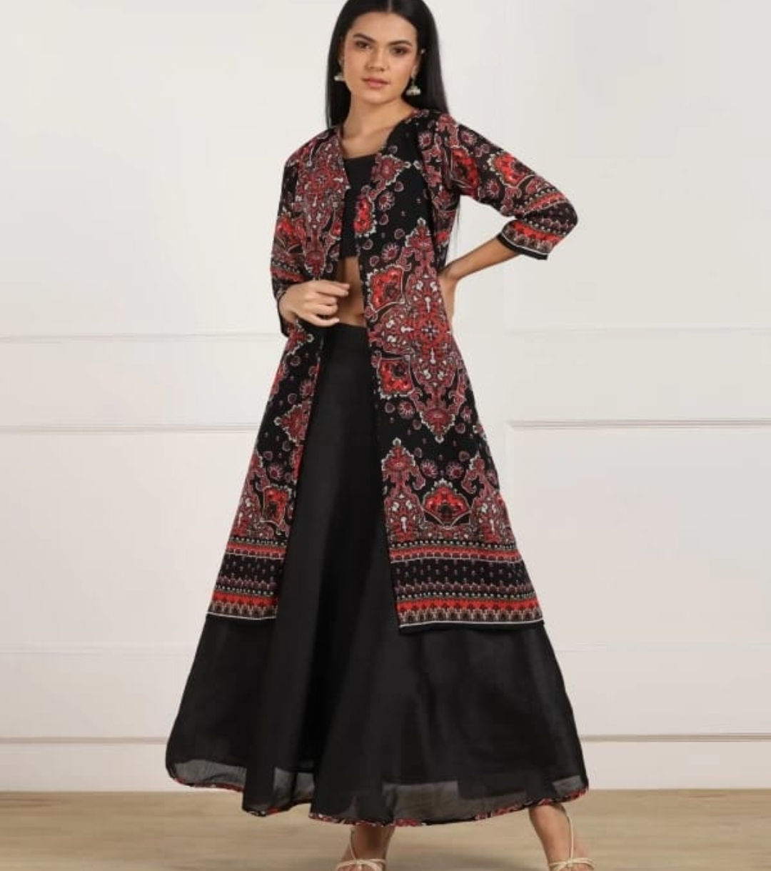 cut n sew fashion Women Ethnic Jacket, Top and Skirt Set - Buy cut n sew fashion Women Ethnic Jacket, Top and Skirt Set Online at Best Prices in India | Flipkart.com