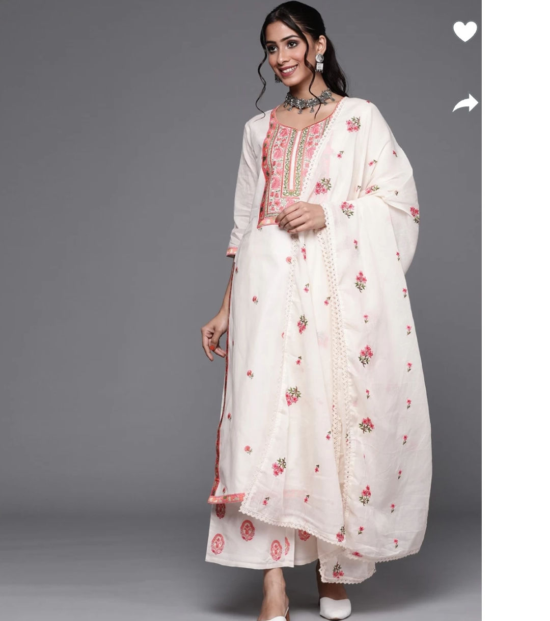 Ladies Pure Cotton White Chikankari Kurta Set with Dupatta, Size:  XS/S/M/L/XL/XXL/3XL/4XL at Rs 999 in Jaipur